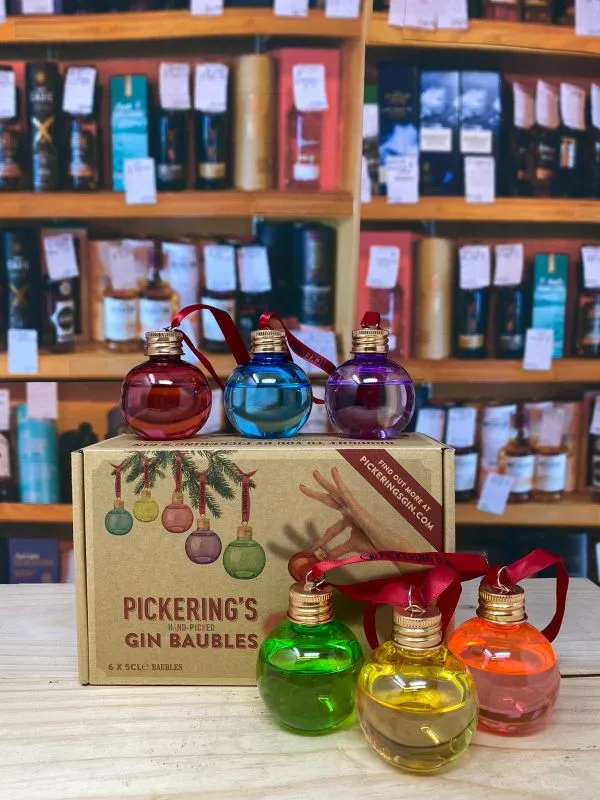 Pickerings Gin Christmas Baubles Gift Pack 42% 6x5cl