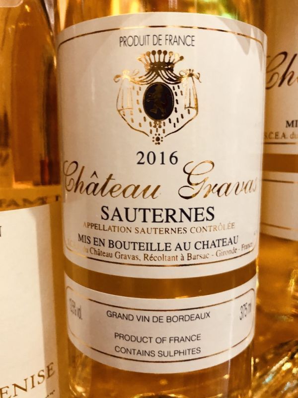 Ch. Gravas 2016 Sauternes Half Bottle 37.5cl